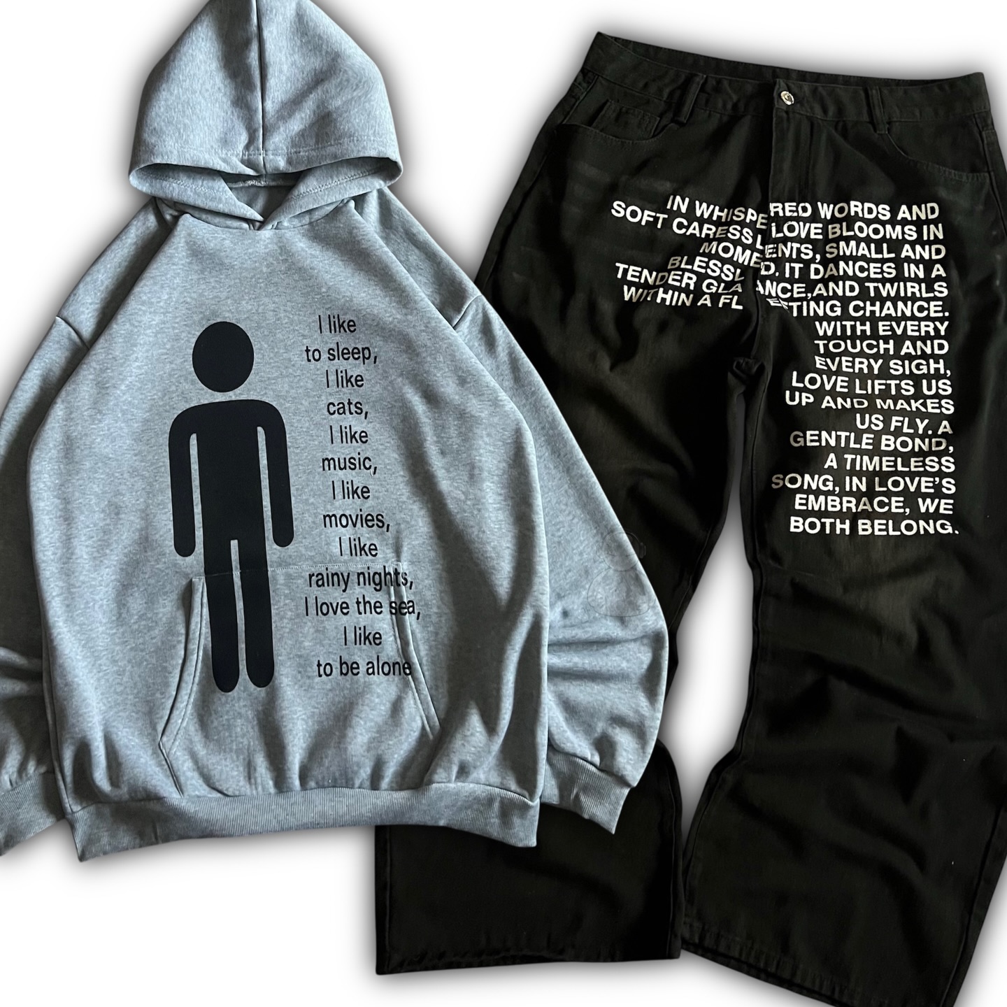 Street Fashion Hoodie - American Pattern Letter Jeans Y2K Men