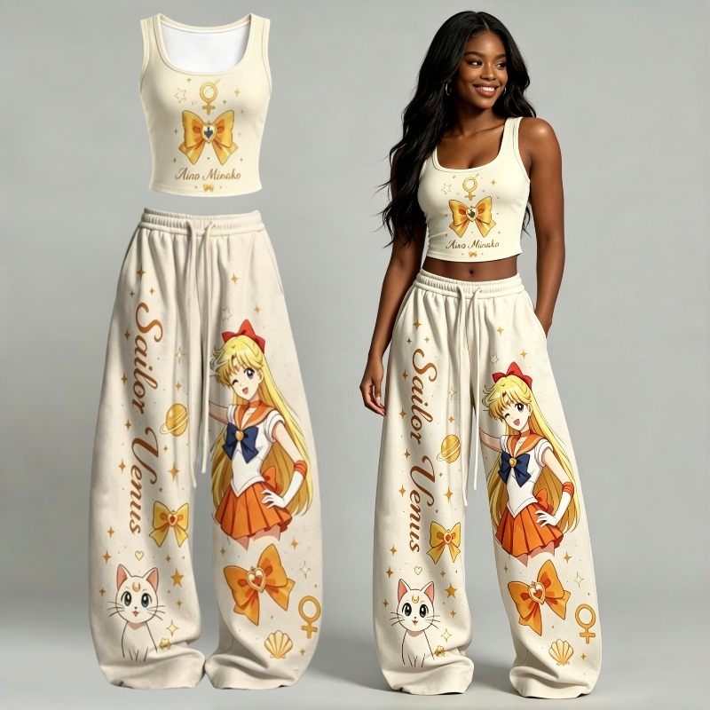 Street Fashion Vest - Men/Women Sailor Moon 2 Piece Outfits