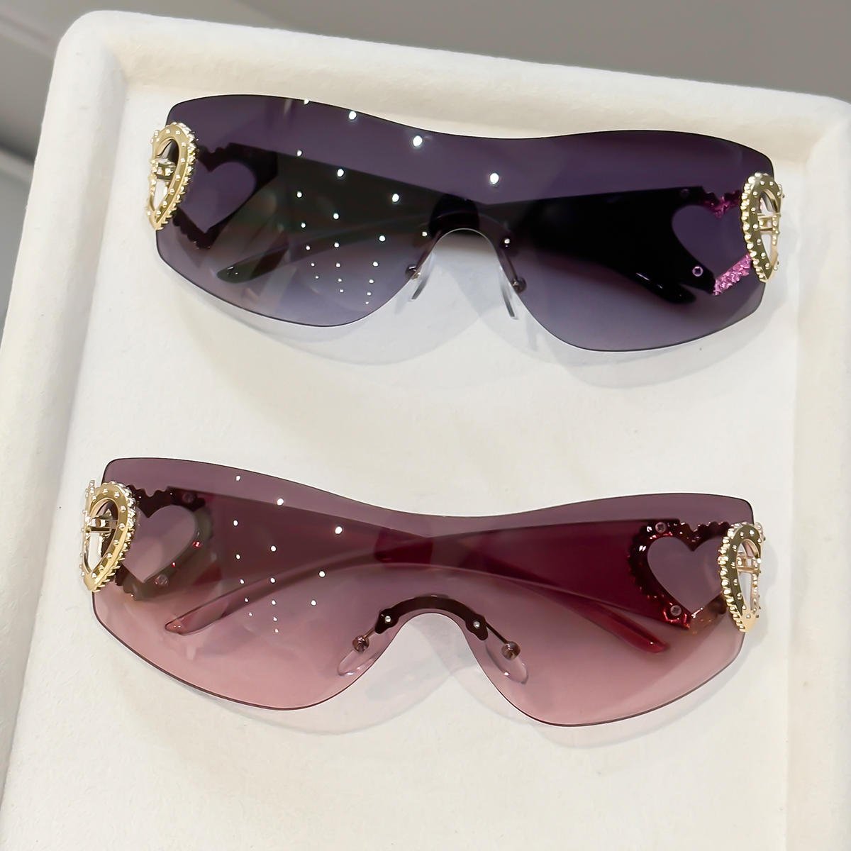 Street Fashion Glasses - 2pcs Y2K Integrated Frameless Glasses, Double