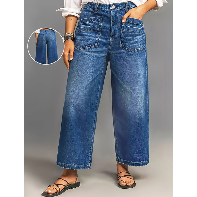 Street Fashion Korean Girl - Girls Fashion Classic Baggy Straight Leg