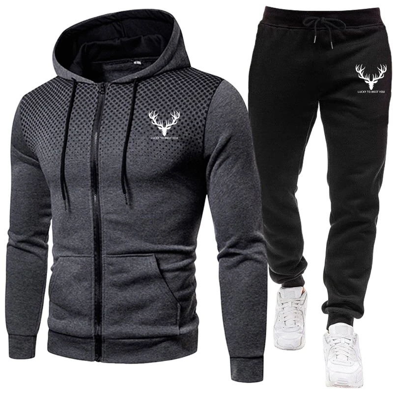 Street Fashion Hoodie - 2026 New Arrival Men's Set Zipper