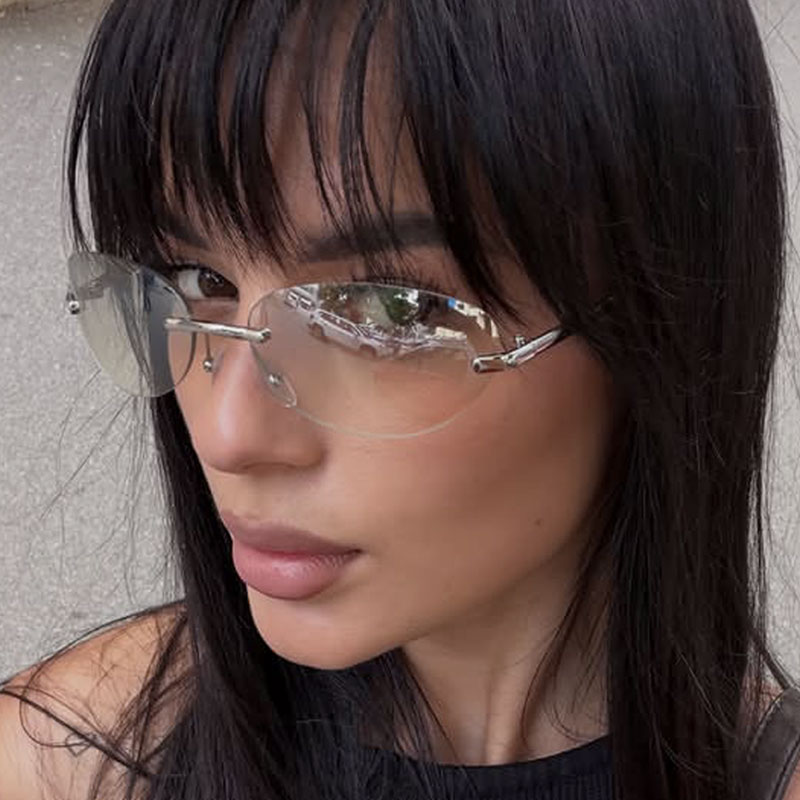 Street Fashion Glasses - Rimless Oval Sun Glasses for Men