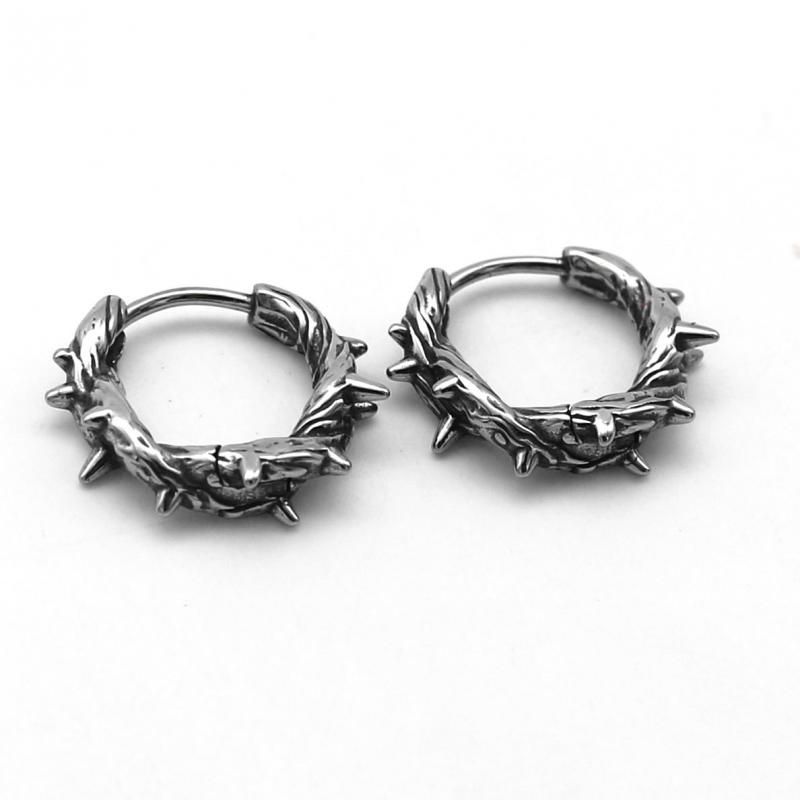 Retro Punk Black Thorn Hoop Ea - огляд і ціна Street Fashion Earrings