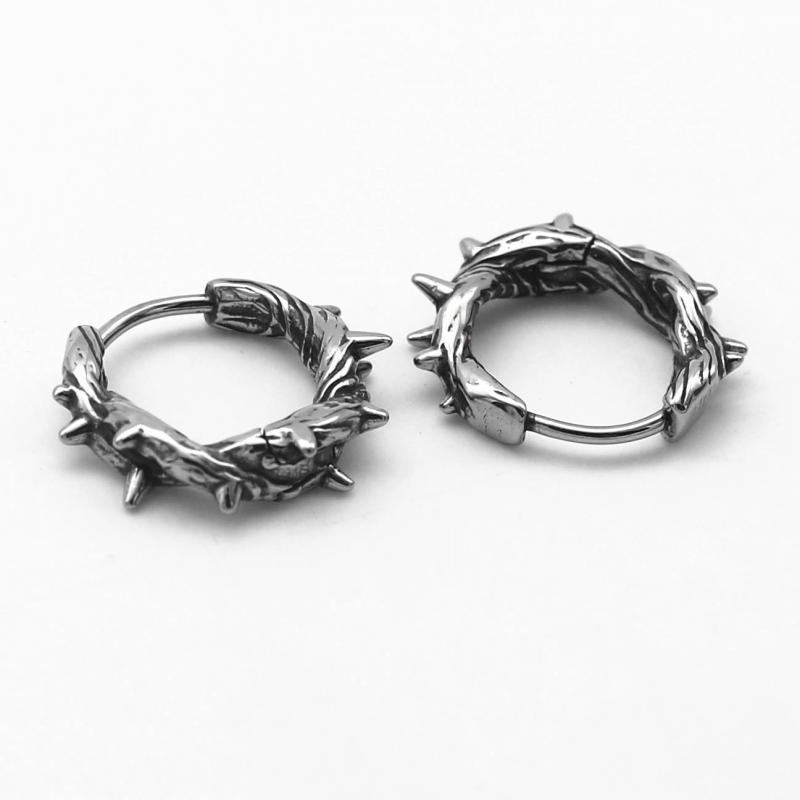 Retro Punk Black Thorn Hoop Ea - огляд і ціна Street Fashion Earrings
