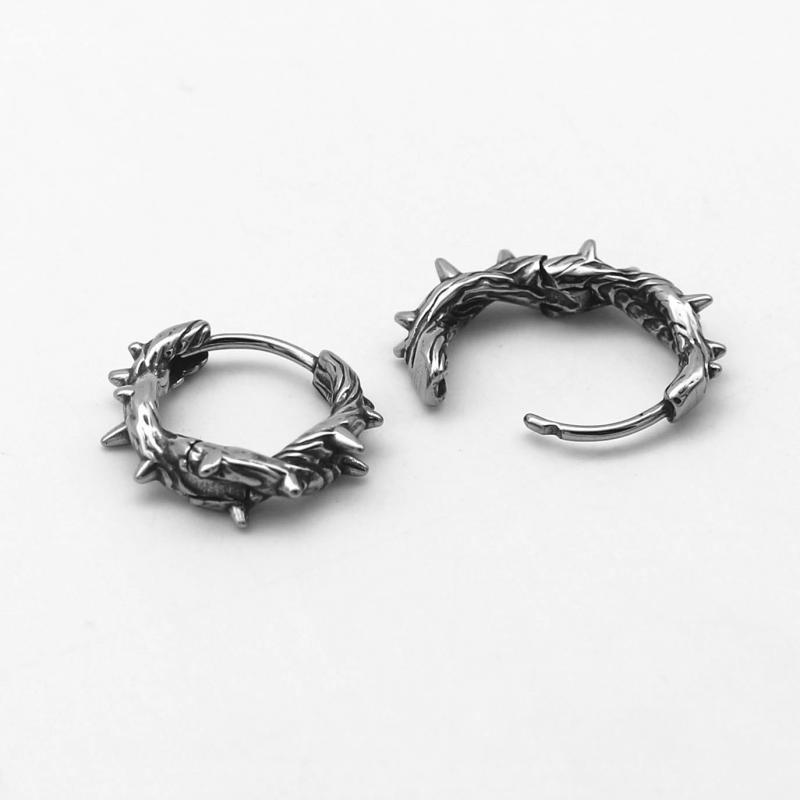 Retro Punk Black Thorn Hoop Ea - огляд і ціна Street Fashion Earrings