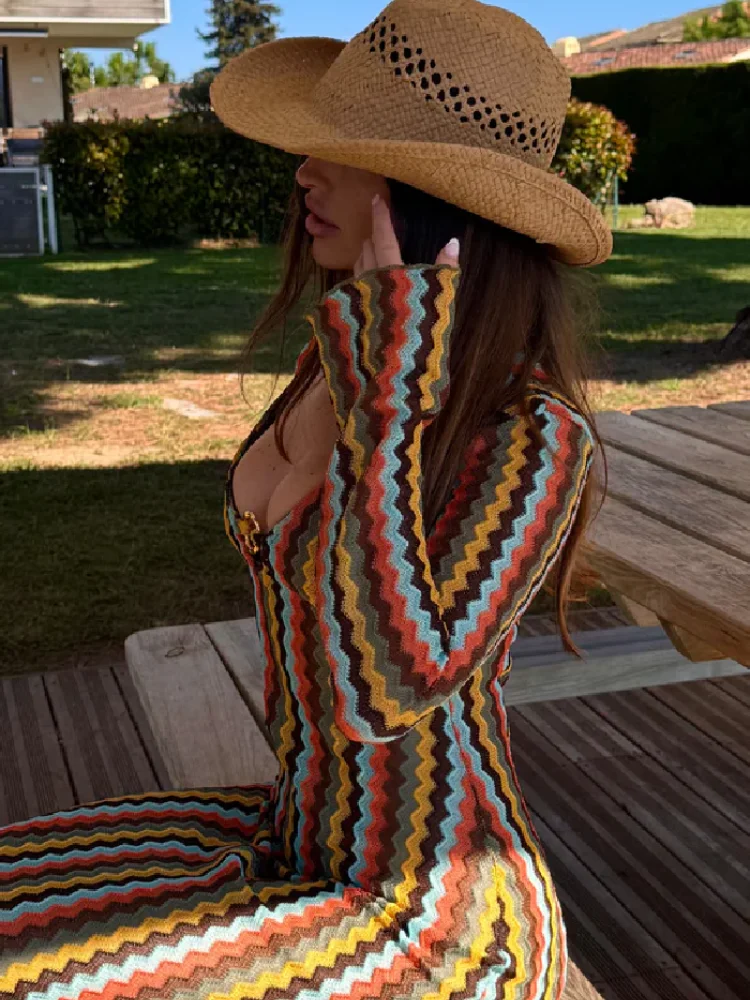 Boho Curvy Maxi Dress Stripes  - огляд і ціна Fashion Street Night