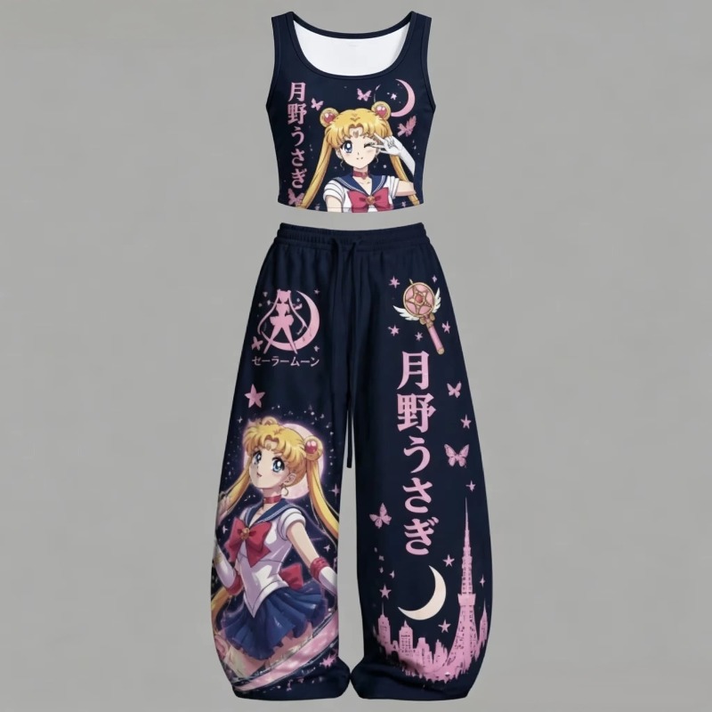 Men/Women Sailor Moon 2 Piece  - огляд і ціна Street Fashion Vest