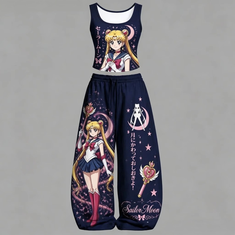 Men/Women Sailor Moon 2 Piece  - огляд і ціна Street Fashion Vest