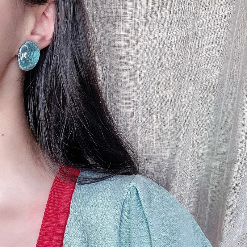 Luminous Blue Oval Jewelry Acc - огляд і ціна Street Fashion Earrings