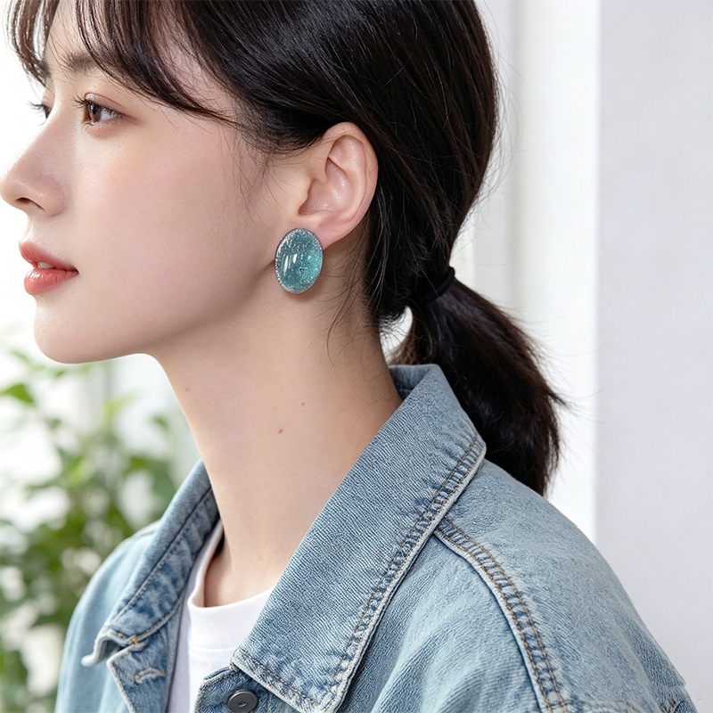 Luminous Blue Oval Jewelry Acc - огляд і ціна Street Fashion Earrings