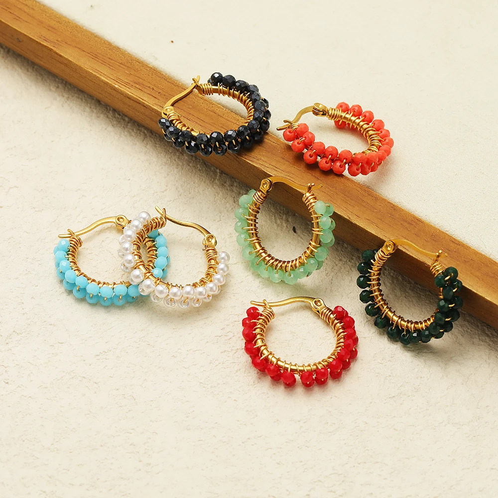 1 Pair Crystal Beads Wire Wind - огляд і ціна Street Fashion Earrings