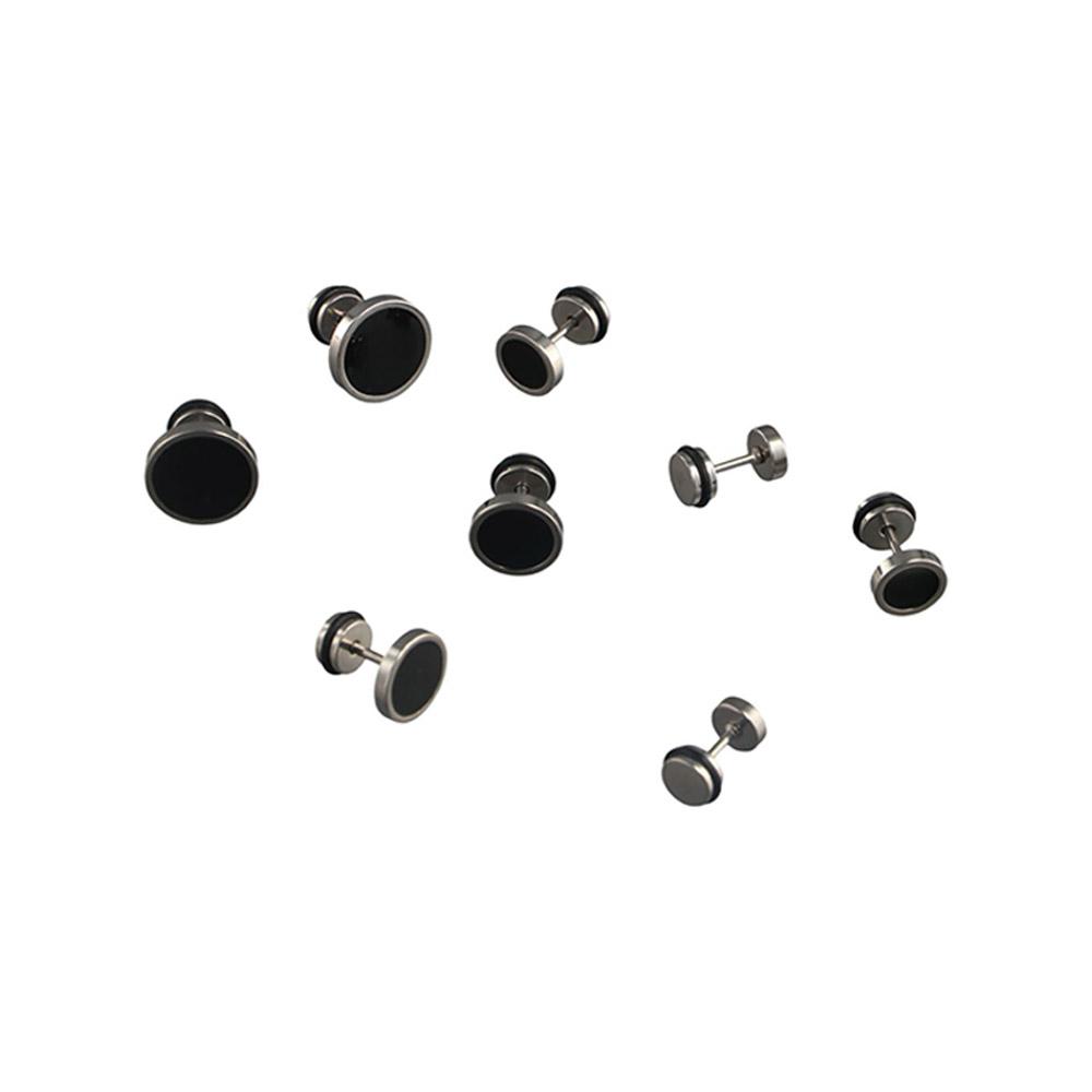 Korean Style Round Black Stud  - огляд і ціна Street Fashion Earrings