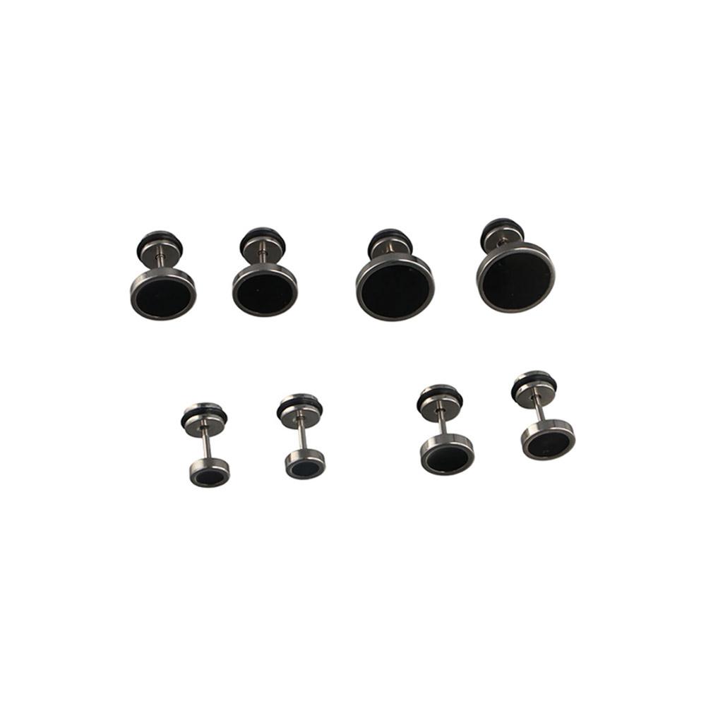 Korean Style Round Black Stud  - огляд і ціна Street Fashion Earrings