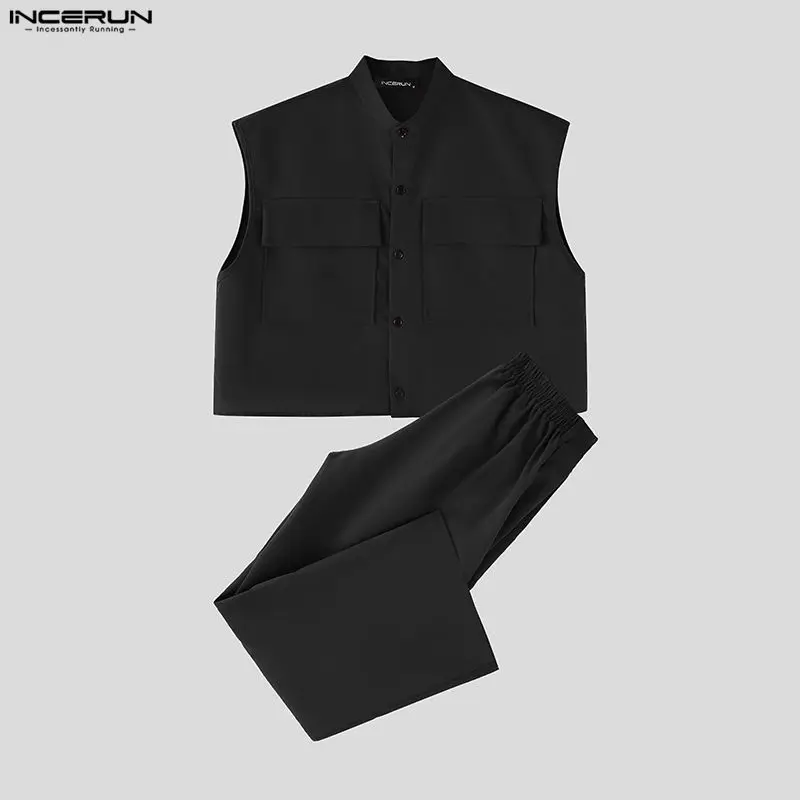INCERUN Men Sets Solid Sleevel - огляд і ціна Street Fashion Clothes