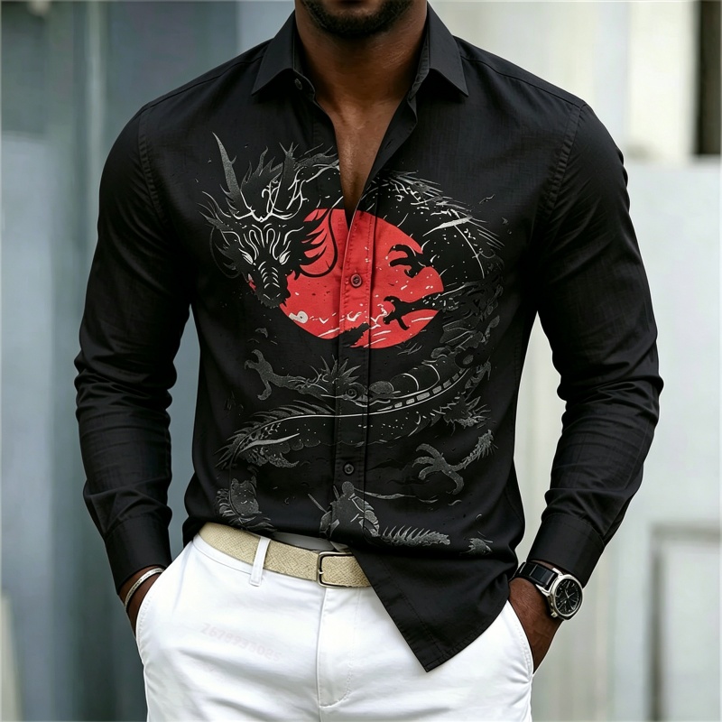 2026 New Men's Shirt White Bla - огляд і ціна Street Fashion Style