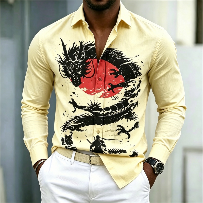 2026 New Men's Shirt White Bla - огляд і ціна Street Fashion Style