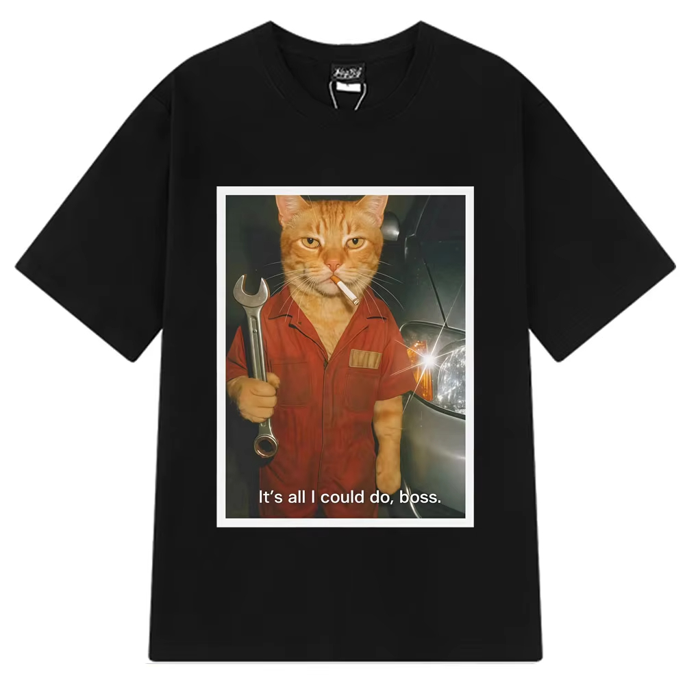 Funny Cat Mechanical Fans T-sh - огляд і ціна Fashion Street Cat