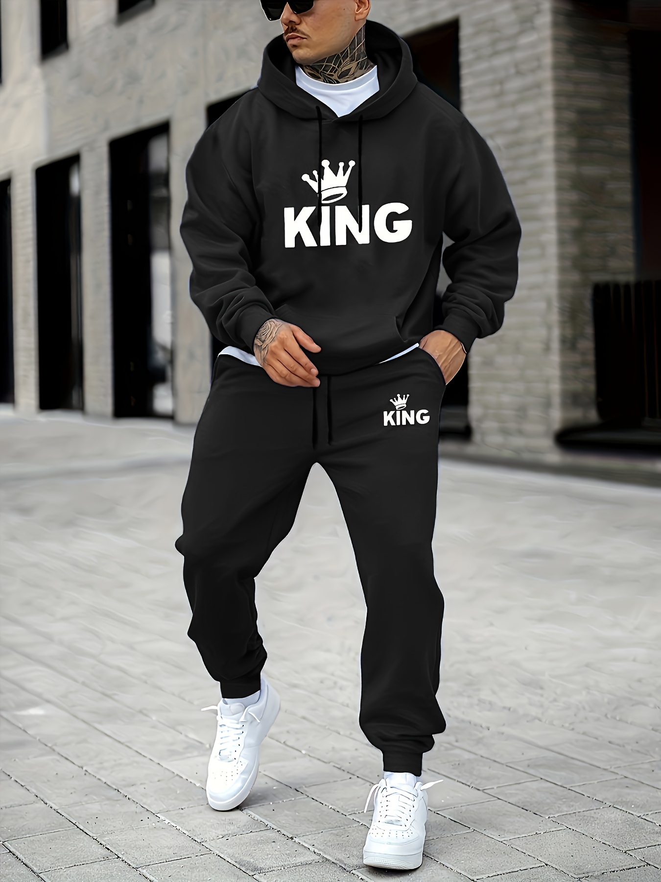 Men's KING Crown Print Tracksu - огляд і ціна Street Fashion Art