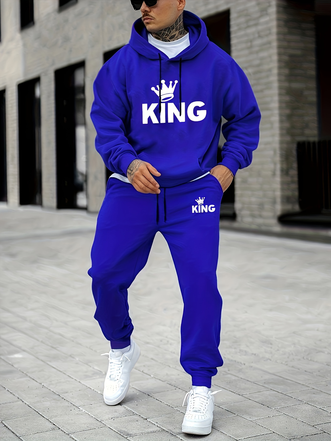 Men's KING Crown Print Tracksu - огляд і ціна Street Fashion Art