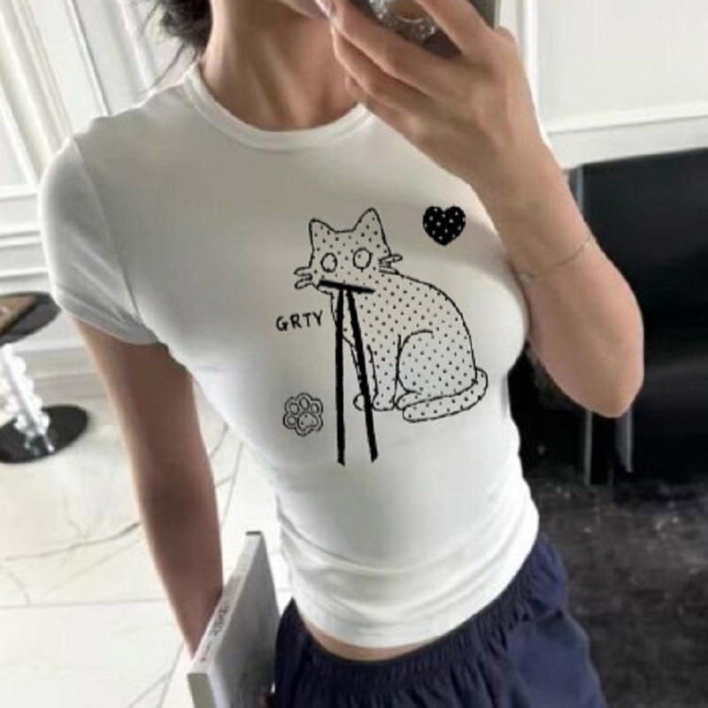 Cotton 100% Y2K Slim Fit Cropp - огляд і ціна Fashion Street Cat