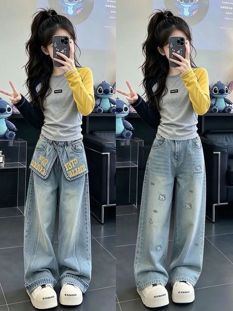 Girls Casual Long Sleeve Denim - огляд і ціна Street Fashion Korean Girl