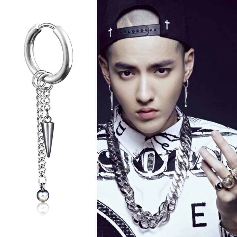 Boys Stainless Steel Long Chai - огляд і ціна Street Fashion Earrings