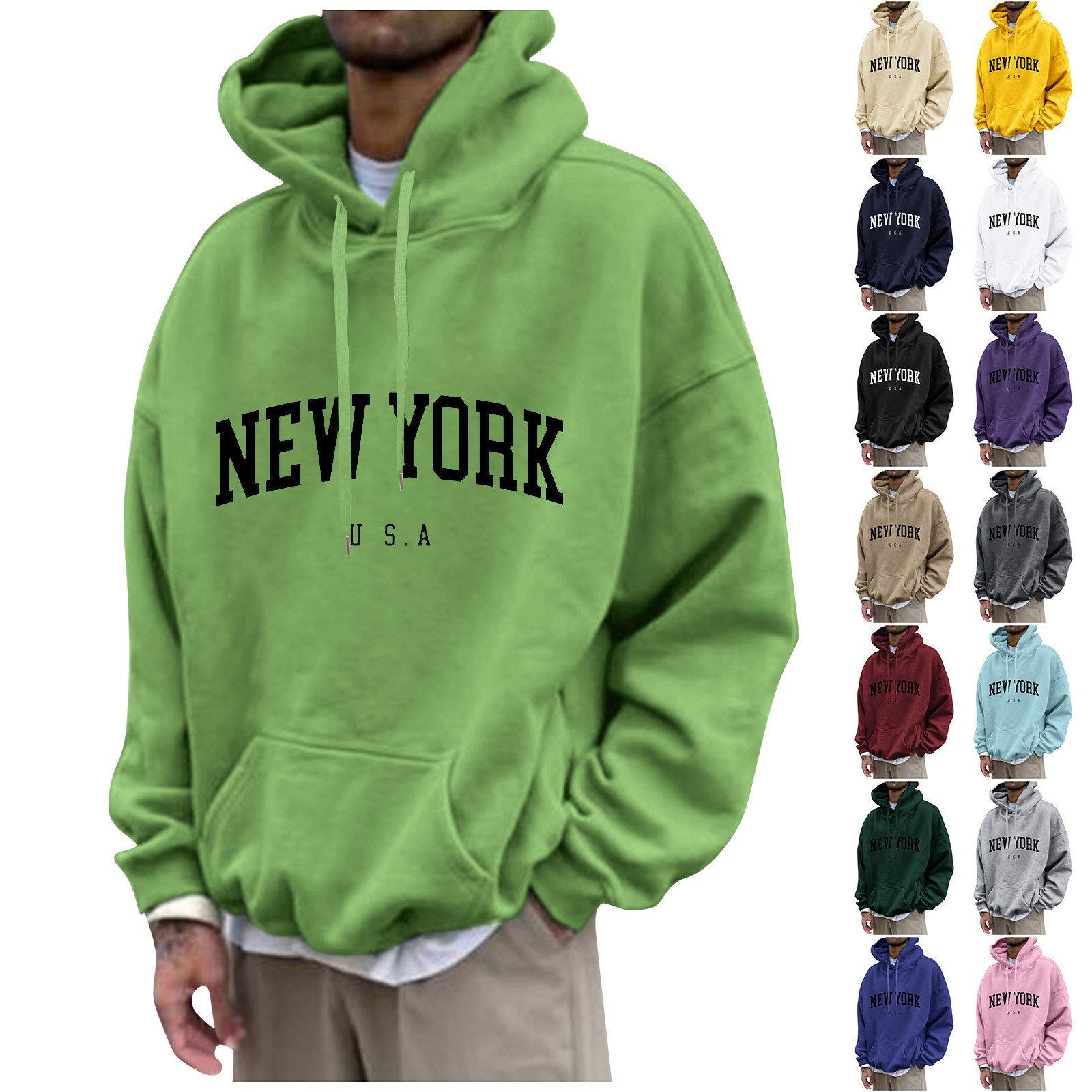 New York Print Mens Hoodies Fa - огляд і ціна Street Fashion Of New York