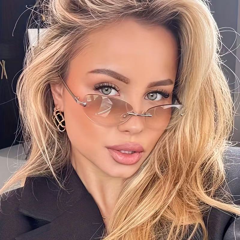 Rimless  Oval Sun Glasses for  - огляд і ціна Street Fashion Glasses