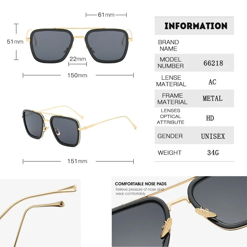 Steam Punk Tony Stark Sunglass - огляд і ціна Street Fashion Glasses