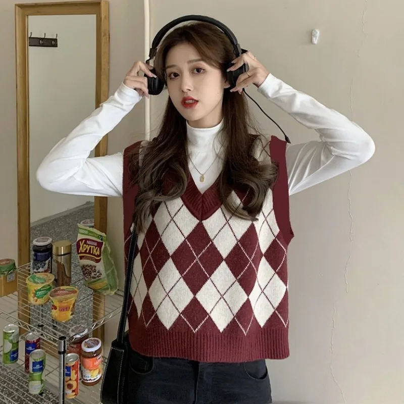 Sweater Vests Women Argyle Har - огляд і ціна Street Fashion Vest