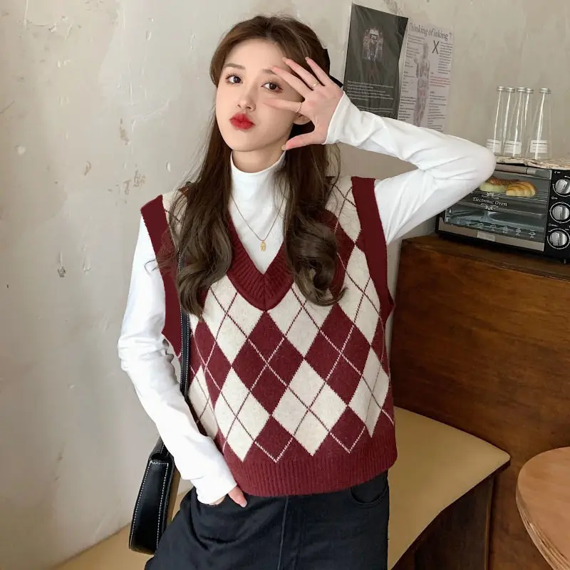 Sweater Vests Women Argyle Har - огляд і ціна Street Fashion Vest