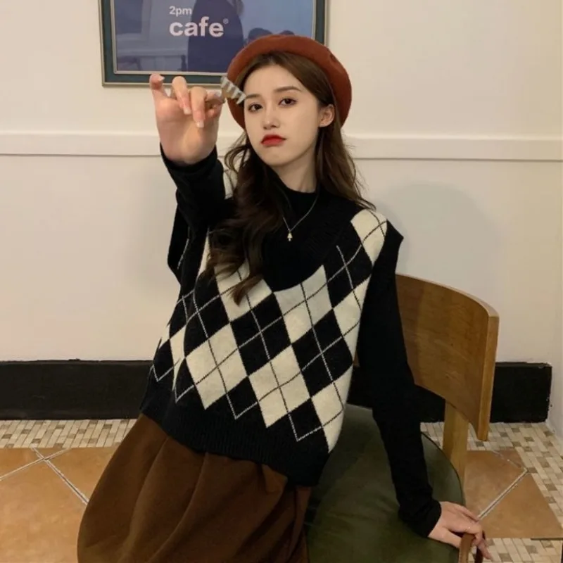 Sweater Vests Women Argyle Har - огляд і ціна Street Fashion Vest