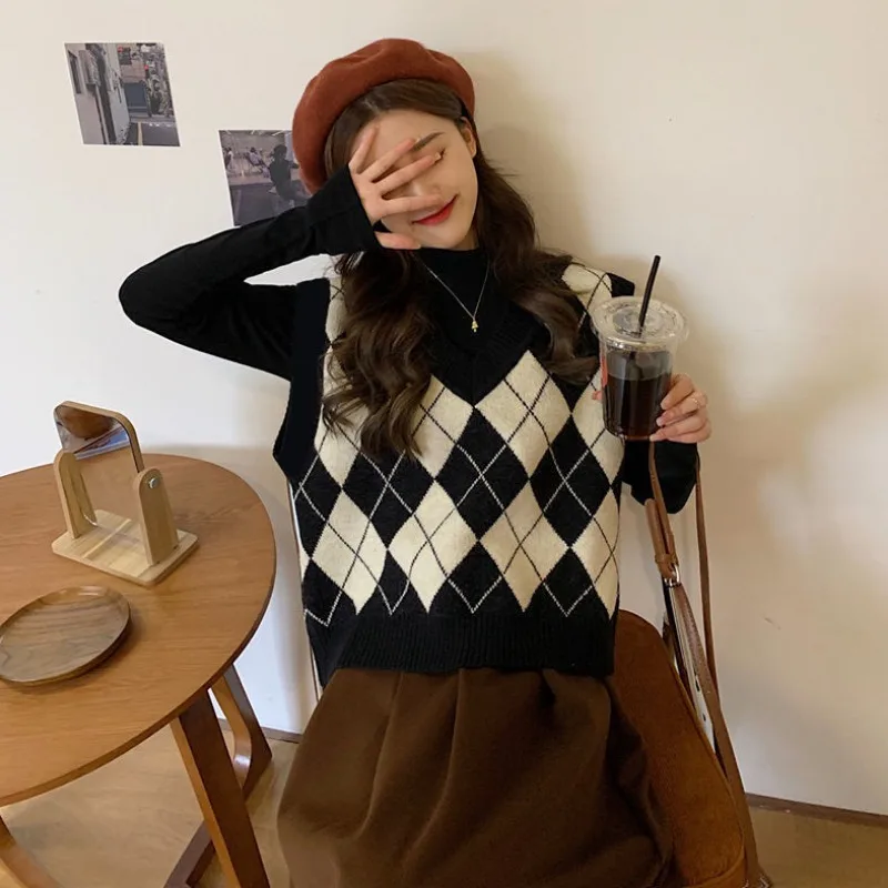 Sweater Vests Women Argyle Har - огляд і ціна Street Fashion Vest